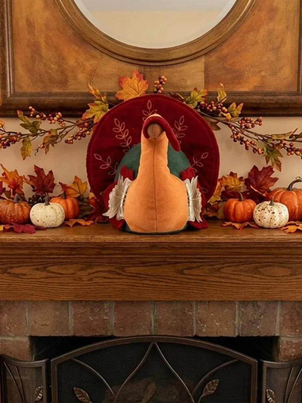 Hallmark Turkey Decoration Centerpiece Thanksgiving Plush Stuffed Autumn Fall 9